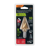 Truper Expert, 1/4" To 1-3/8", Titanium 10 Steps Drill Bit..